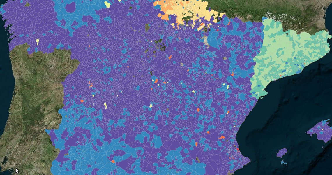 Mapa con los resultados de las elecciones europeas en España del 2014