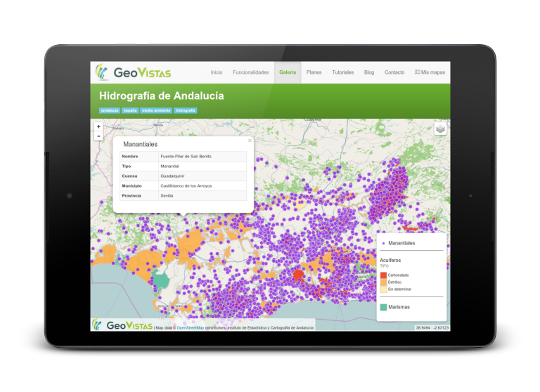 GeoVistas en una tableta