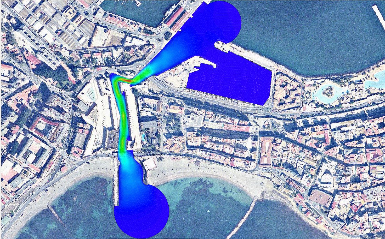 Puerto de Ceuta con un GeoTIFF